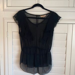 Shear black Rebecca Taylor Blouse.